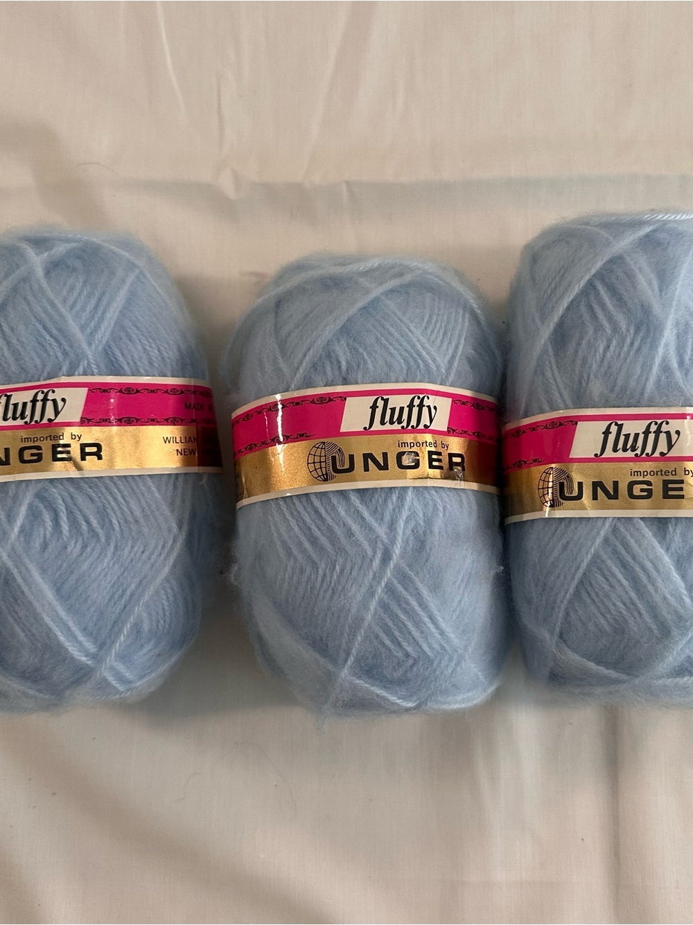 Fluffy Light Blue Yarn by — Soft Mohair Blend Skeins